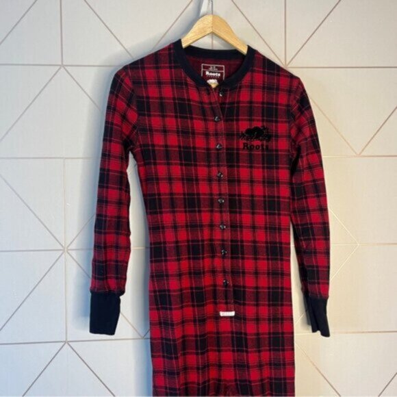 Roots Thermal Waffle Onesie Buffalo Plaid - Picture 4 of 10
